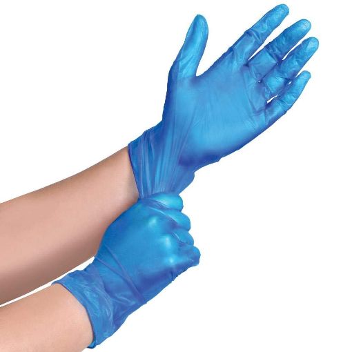 Picture of BLUE VYNL LARGE GLOVE DISPOSABLE X100